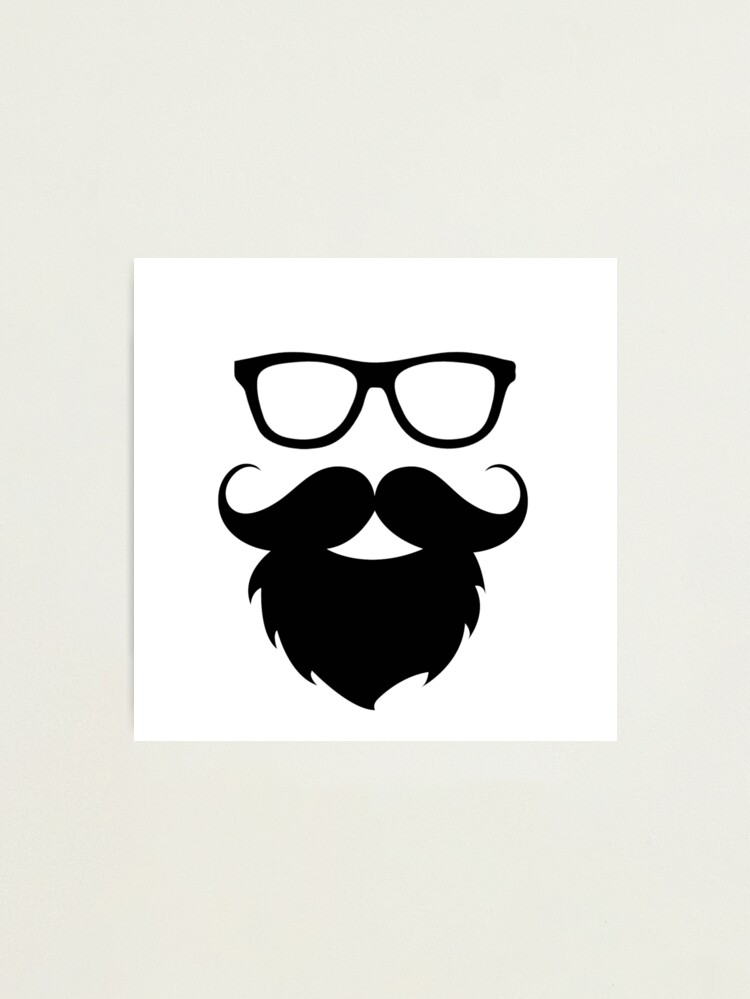 Funny Hipster Beard Face Silhouette Photographic Print for Sale by  shabzdesigns