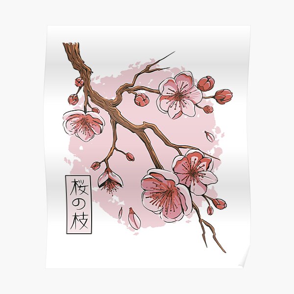 Sakura Blossom Tree Japanese Poster For Sale By Ibruster Redbubble 6732