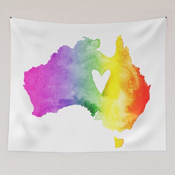 Item preview, Marriage Equality - Rainbow Australia Watercolour Map designed and sold by erisian.