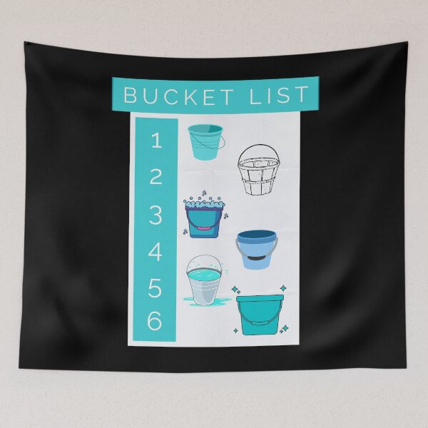 Item preview, Bucket List Blue Funny Goals Illustration designed and sold by marie-inks.