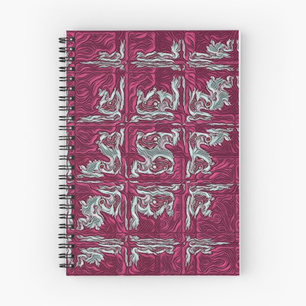 Item preview, Julia type fractal set showing creative variation in silver grey on a crimson textured background designed and sold by mister-john.