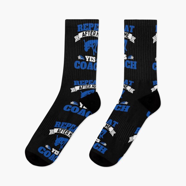 Item preview, Repeat After Me Yes Coach High Jump - Blue White - Funny Sports designed and sold by GymWearDepot.