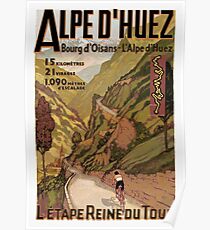 Vintage French sponsored Swiss Alps sport bicycle tour advert Poster