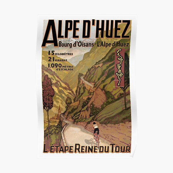 Vintage French Swiss Alps sport bicycle poster Poster