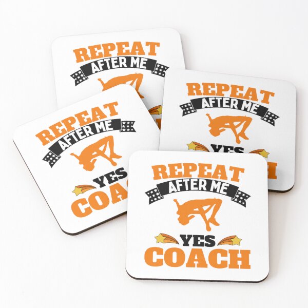 Item preview, Repeat After Me Yes Coach High Jump - Orange Black - Funny Sports designed and sold by GymWearDepot.