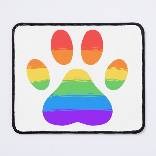 Item preview, Rainbow Striped Paw Print designed and sold by kattvalk.