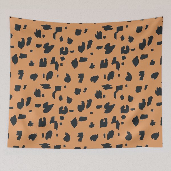 Item preview, Ocelot pattern pastel retro orange and black designed and sold by vianahline.
