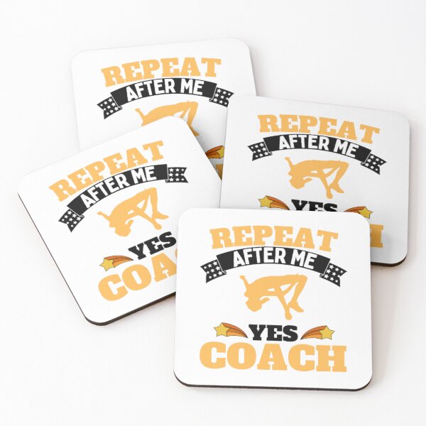 Item preview, Repeat After Me Yes Coach High Jump - Yellow Black - Funny Sports designed and sold by GymWearDepot.