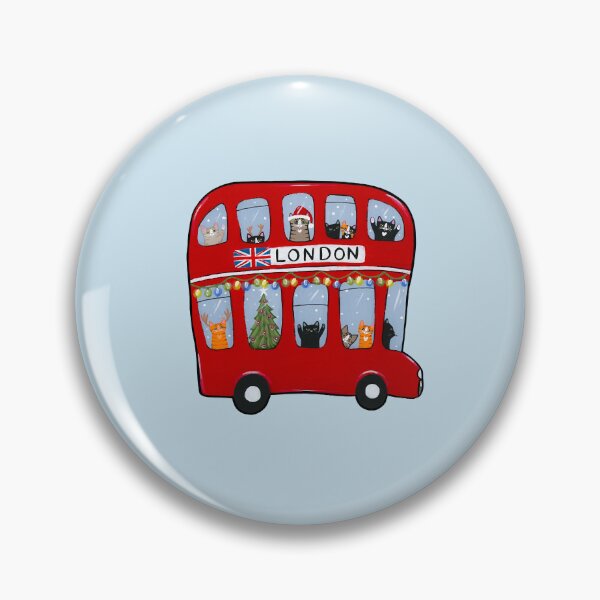 Item preview, Double Decker Bus Christmas Cats  designed and sold by knittinggrandma.