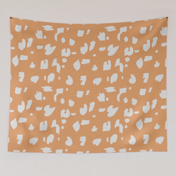 Item preview, Ocelot pattern pastel retro orange and white designed and sold by vianahline.