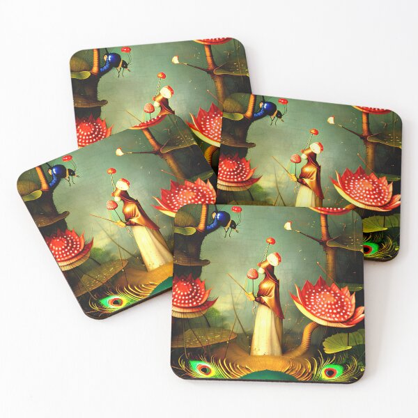 Item preview, Mysterious woman in the forest with fly agarics designed and sold by GorinART.