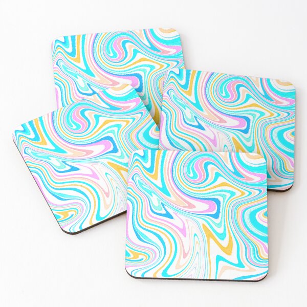 Item preview, Modern Liquid Swirl Abstract Pattern Square Vibrant Neon Tones, White, Blue Tones, Orange, Pink, Blue and Pink, Multicolor Design.png designed and sold by theprintedclub.