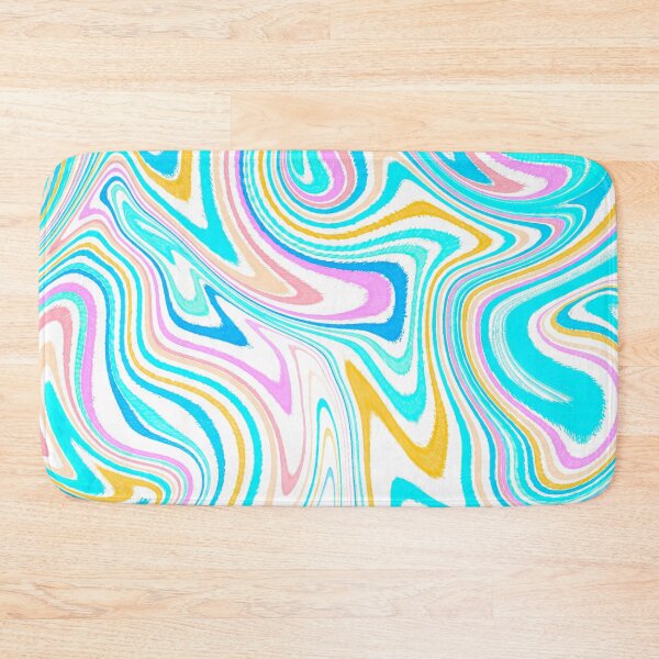 Item preview, Modern Liquid Swirl Abstract Pattern Square Vibrant Neon Tones, White, Blue Tones, Orange, Pink, Blue and Pink, Multicolor Design.png designed and sold by theprintedclub.