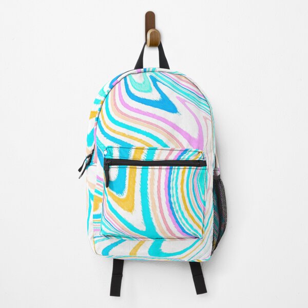 Item preview, Modern Liquid Swirl Abstract Pattern Square Vibrant Neon Tones, White, Blue Tones, Orange, Pink, Blue and Pink, Multicolor Design.png designed and sold by theprintedclub.