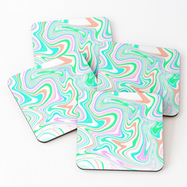 Item preview, Modern Liquid Swirl Abstract Pattern Square Vibrant Neon Tones, White, Orange, Green, Blue and Hot Pink, Multicolor Design.png designed and sold by theprintedclub.