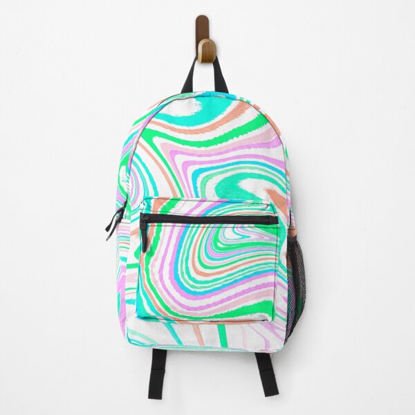 Item preview, Modern Liquid Swirl Abstract Pattern Square Vibrant Neon Tones, White, Orange, Green, Blue and Hot Pink, Multicolor Design.png designed and sold by theprintedclub.