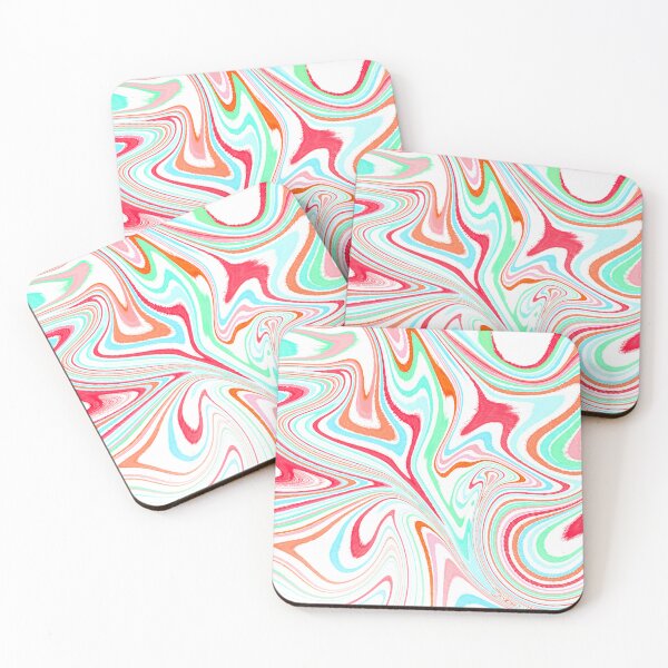 Item preview, Modern Liquid Swirl Abstract Pattern Square Vibrant Neon Tones, White, Red, Green, Blue and Orange, Multicolor Design.png designed and sold by theprintedclub.