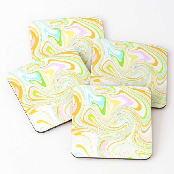 Item preview, Modern Liquid Swirl Abstract Pattern Square Vibrant Neon Tones, White, Yellow, Orange, Green, Blue and Pink, Multicolor Design.png designed and sold by theprintedclub.
