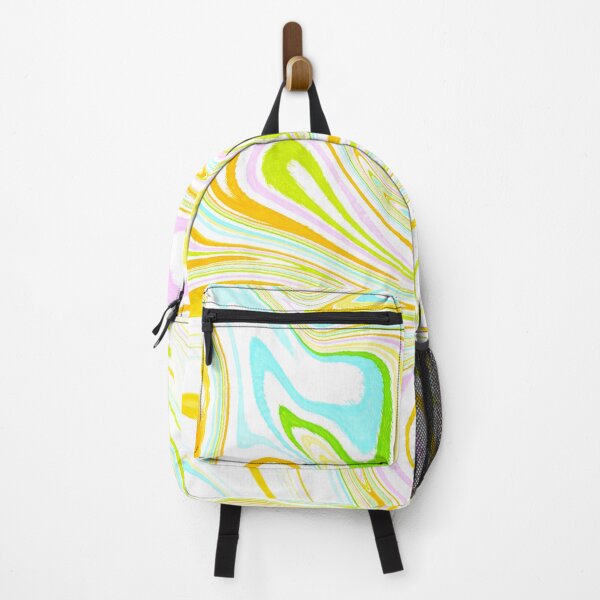 Item preview, Modern Liquid Swirl Abstract Pattern Square Vibrant Neon Tones, White, Yellow, Orange, Green, Blue and Pink, Multicolor Design.png designed and sold by theprintedclub.