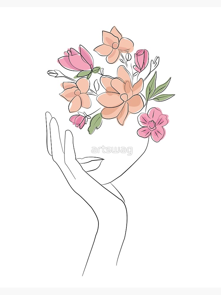 woman-with-a-flower-crown-how-to-draw-a-rose-easy-white-background | Flower  drawing, Cute flower drawing, Beautiful drawings