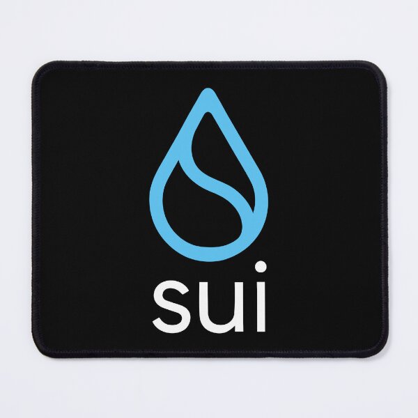 Item preview, Sui SUI Crypto Altcoin - Clean Blue Outline Logo with White Text Logo Variant #1 designed and sold by CryptoMoods.