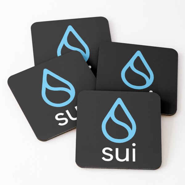 Item preview, Sui SUI Crypto Altcoin - Clean Blue Outline Logo with White Text Logo Variant #1 designed and sold by CryptoMoods.