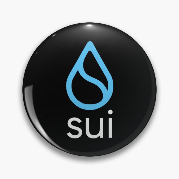 Item preview, Sui SUI Crypto Altcoin - Clean Blue Outline Logo with White Text Logo Variant #2 designed and sold by CryptoMoods.