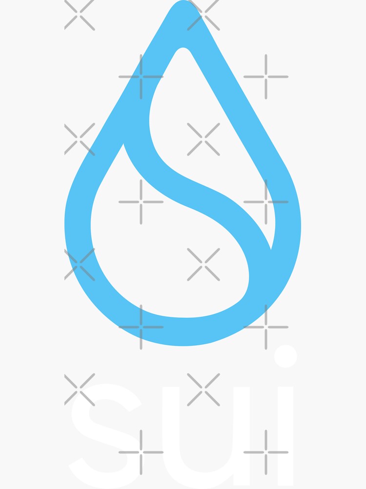 "Sui SUI Crypto Altcoin - Clean Blue Outline Logo with White Text Logo ...