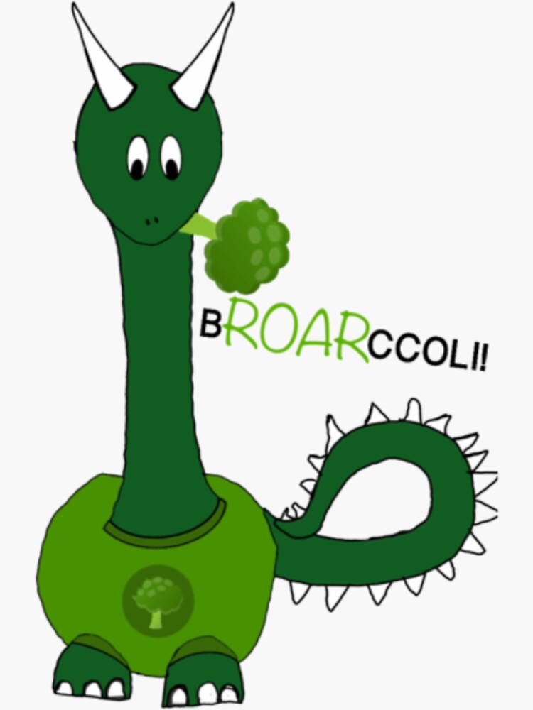 "Broarccoli Dinosaur eating Broccoli Vegan" Sticker for Sale by nelsonpra Redbubble