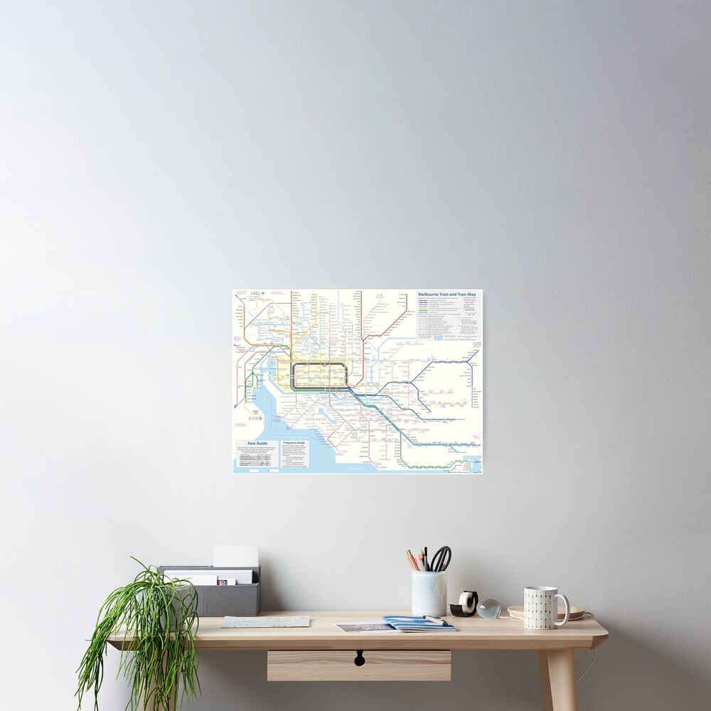 "Melbourne train and tram map" Poster for Sale by Railmaps Redbubble