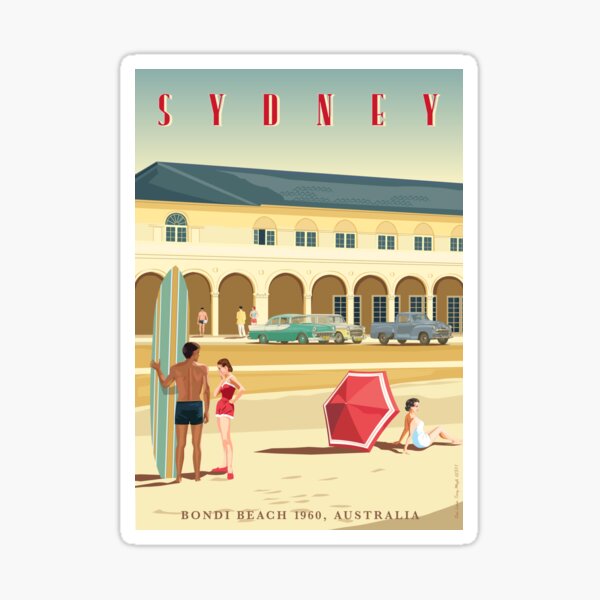 Sydney, Bondi Bathers Pavilion, 1960 Sticker