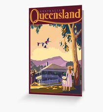 Art Deco Queensland with Queenslander House Greeting Card
