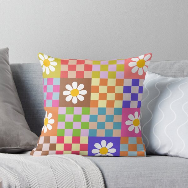 Item preview, Floral Multicoloured Checkered Retro Pattern designed and sold by LBJ-Creations.