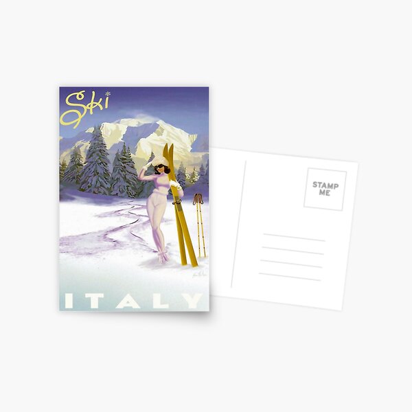 Item preview, Vintage Italian Ski sport poster, ski italy designed and sold by Glimmersmith.