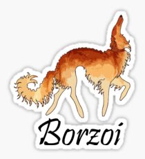 Red Borzoi Sticker