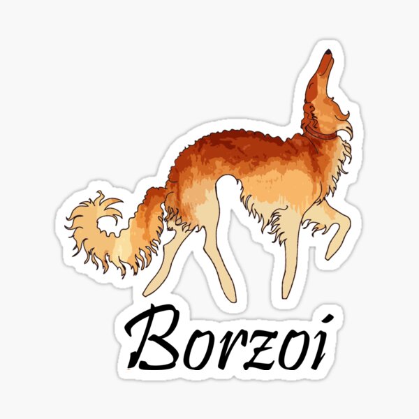 Red Borzoi Sticker
