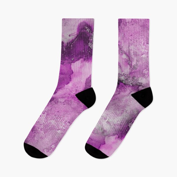 Item preview, Abstract Fuchsia Pink And Silver Painted Marble ink Art designed and sold by artsandsoul.