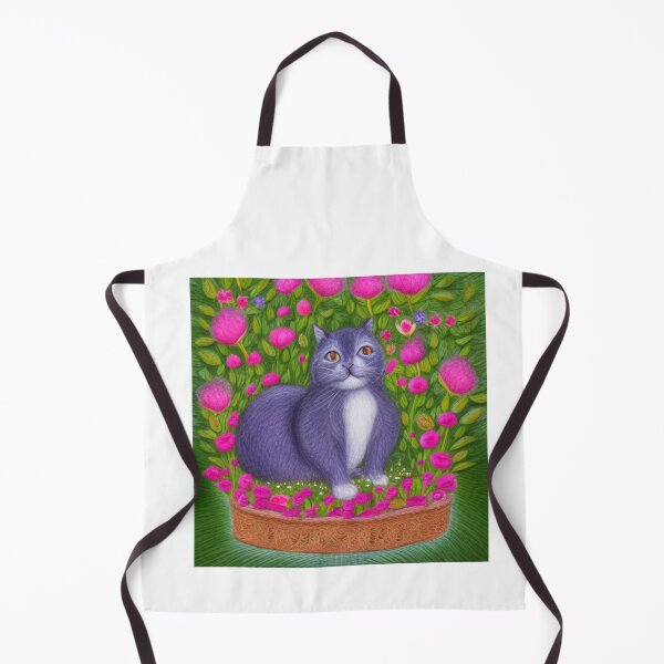 Item preview, Copy of Beautiful Fantasy Whimsical Cat Oil Painting with flowers in background designed and sold by ManifestoDesign.