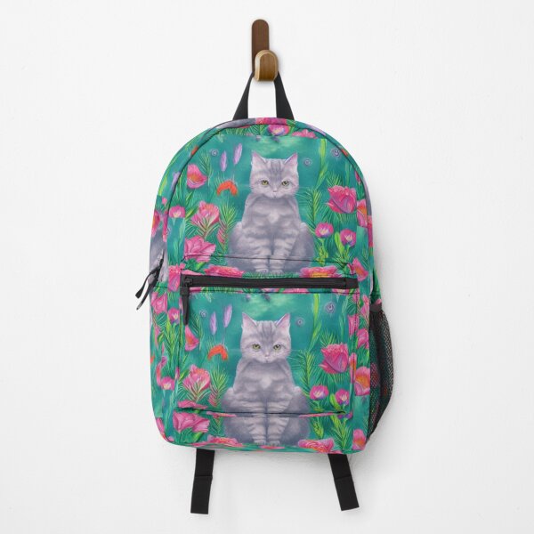 Item preview, Beautiful Fantasy Whimsical Cat Oil Painting with flowers in background designed and sold by ManifestoDesign.