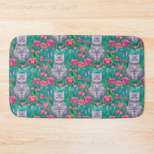 Item preview, Beautiful Fantasy Whimsical Cat Oil Painting with flowers in background designed and sold by ManifestoDesign.