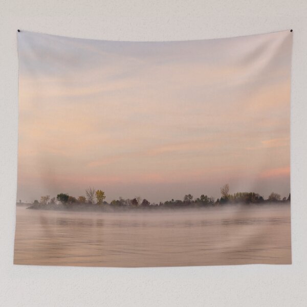Item preview, Soft Fogs of Fall - Pink Dawn on the Shore of Lake Ontario in Toronto designed and sold by Georgia Mizuleva.
