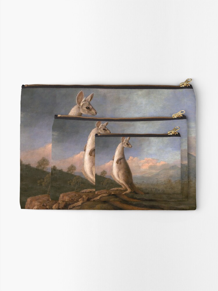 Alternate view of The Kongouro Oil Painting by Australian Artist George Stubbs Zipper Pouch