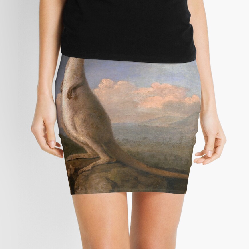 The Kongouro Oil Painting by Australian Artist George Stubbs Mini Skirt