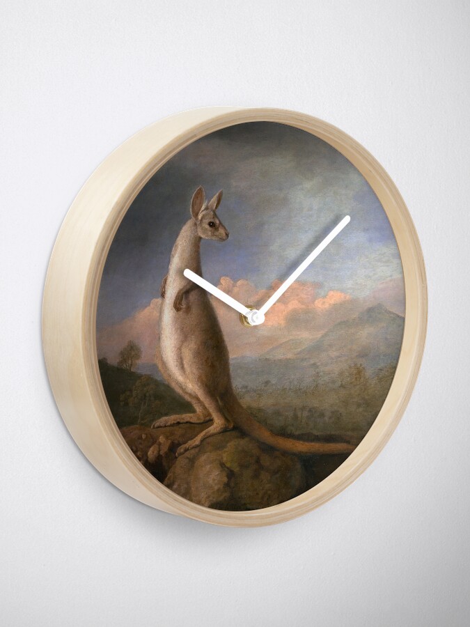 Alternate view of The Kongouro Oil Painting by Australian Artist George Stubbs Clock
