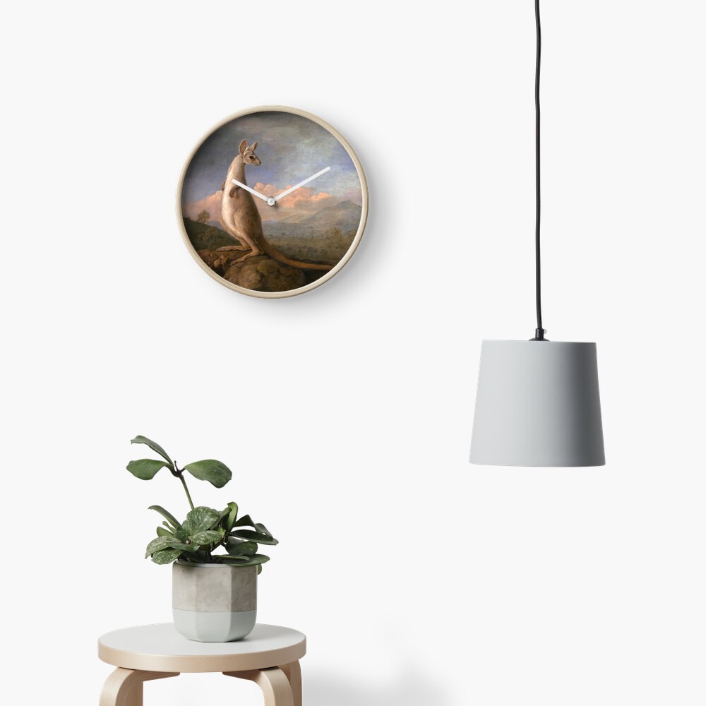 The Kongouro Oil Painting by Australian Artist George Stubbs Clock