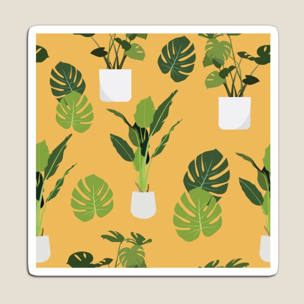 Item preview, Planta de palma Monstera con patrón naranja designed and sold by BeccaJaneDesign.