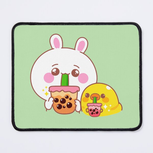 Item preview, Cute Kawaii Bunny and Duck Drinking Boba designed and sold by RepublicOfFire.
