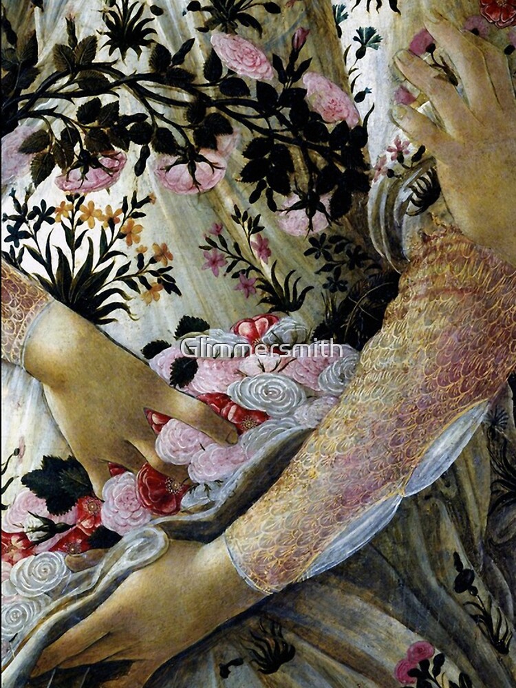 Botticelli Primavera closeup vintage painting by Glimmersmith
