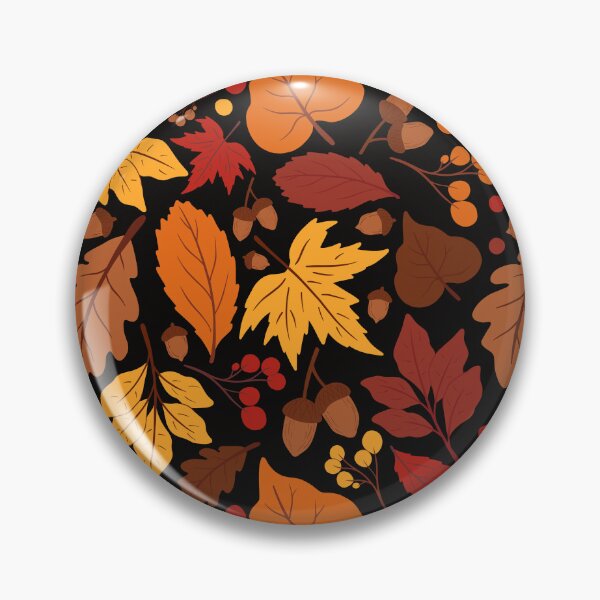 Item preview, Autumn Pattern No 01 - Black - Warm Fall Leaves Pattern Motifs designed and sold by Millusti.