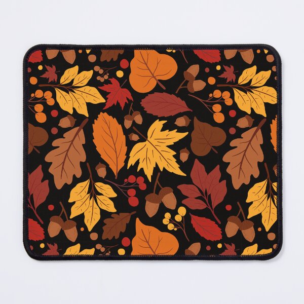Item preview, Autumn Pattern No 01 - Black - Warm Fall Leaves Pattern Motifs designed and sold by Millusti.